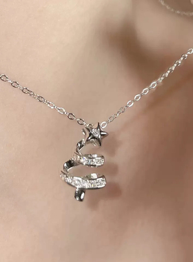 纯银树形秋冬配饰项链