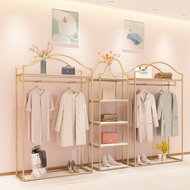 Female Clothing Shop Show Shelves Landing Style Combined Hanger Right Side Hanging Clothing Store Exclusive Display Shelf Shoes Cap Shelves