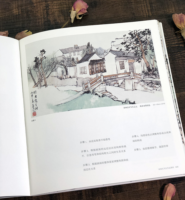 跟着名家去写生 林容生写生作品赏析 国画山水风景写生创作技法实例教程书籍全解 取景构图/线描写生 写生范例画家写生画稿正版