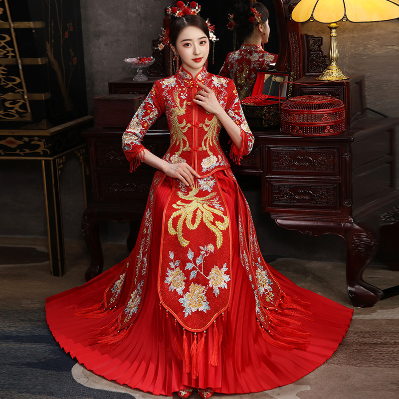 秀禾服女新娘2020新款秋中式秀婚纱 衣至人归旗袍