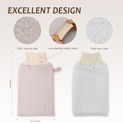 Exfoliating Mitt Double Layer Deep Exfoliating Glove for Sh-图1