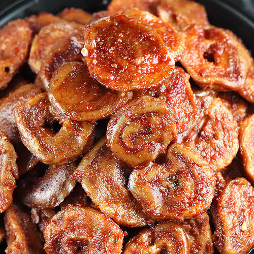 龙祥爆辣素肠辣条素羊肉串面筋圈豆干素食儿时小吃麻辣休闲小零食 - 图2