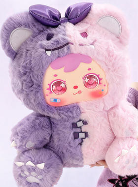 新款 卡通三小毛熊熊暴击400体毛绒公仔网红爆款盲盒创意女生礼物