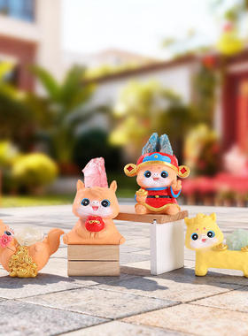 新款 卡通生肖马摆件神马都来財水晶小豆丁盲盒创意马年潮玩手办