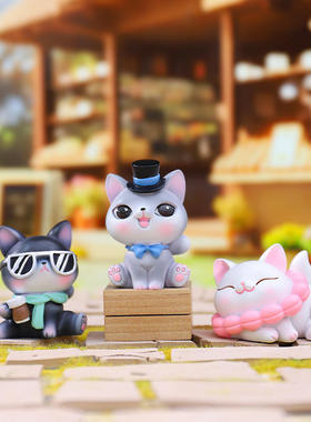 潮流桌面摆件喵语时光盲盒萌趣猫咪手办卡通可爱装饰礼物装饰摆件
