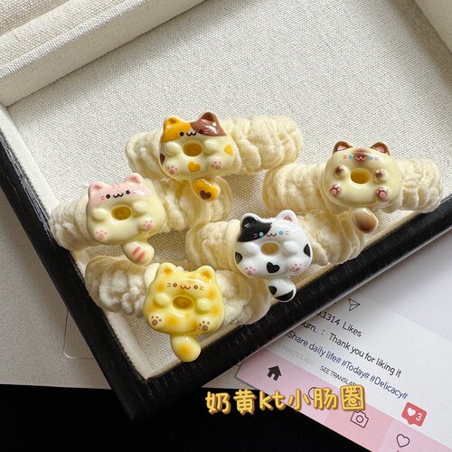 猫咪发绳可爱发圈呼呼头绳ins少女学生头饰心发圈甜美卡通发饰肠 - 图0