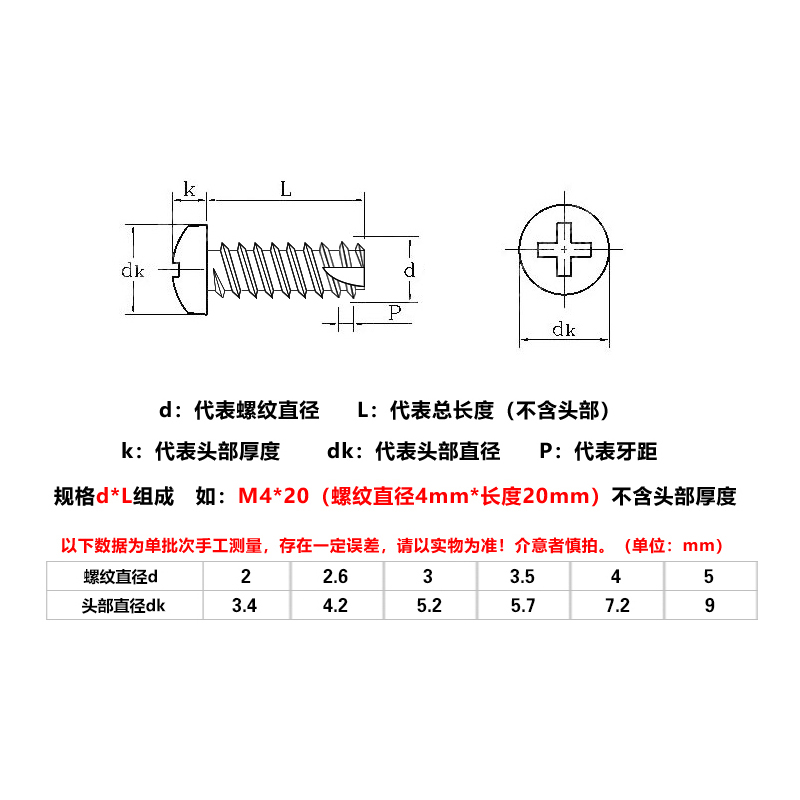 镀镍PT圆头割尾自攻螺丝盘头B型M2 M2.3 M2.6 M3*4x5x6x8x10x16mm - 图1