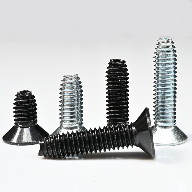 黑锌加硬平头三角牙自攻螺丝沉头十字自锁紧螺钉机柜螺丝M3M4M5M6 - 图2