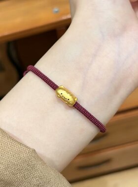 古法黄金色法棍猫手炼女编织红绳