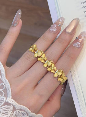 古法沙金蝴蝶手链女款手饰送女友