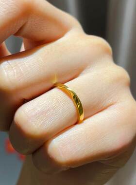 周家无尽循环戒指黄金色打结戒指