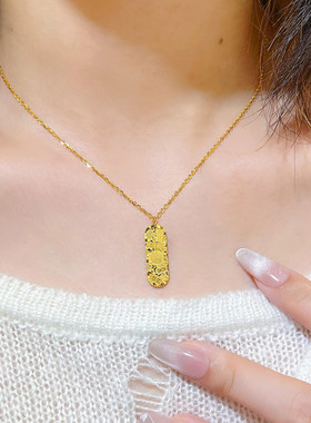 碎碎冰黄金色吊坠暴富小金条项炼