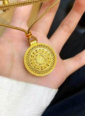 珐琅彩新中式国风八宝罗盘项链