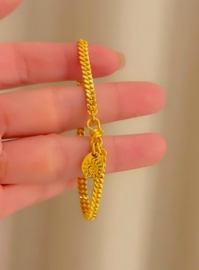 小众古巴招财手链黄金色手饰