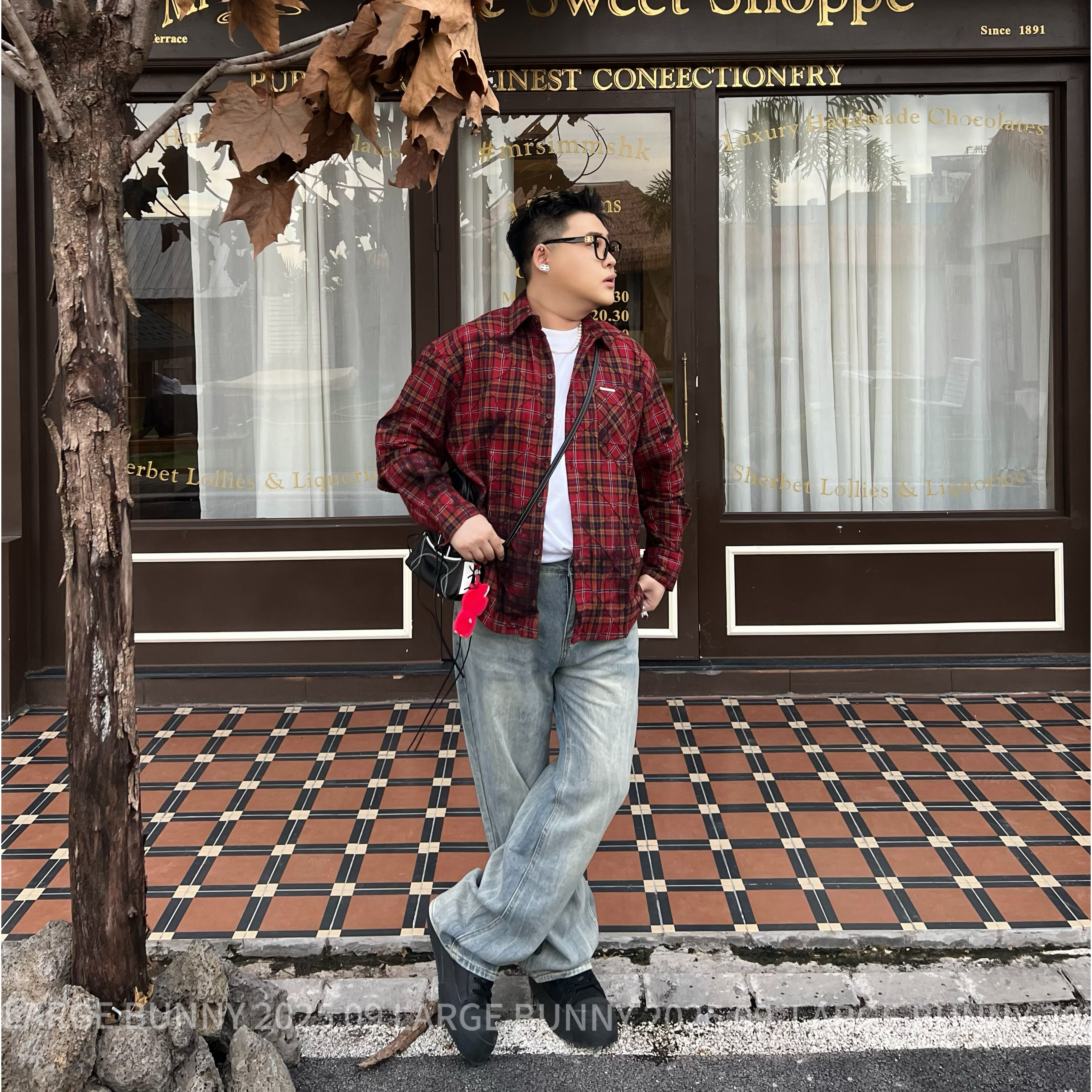 阿胖胖 大码复古红格子衬衫男宽松休闲百搭长袖衬衣潮流上衣,淘宝优惠券,粉丝福利购,淘宝优惠卷