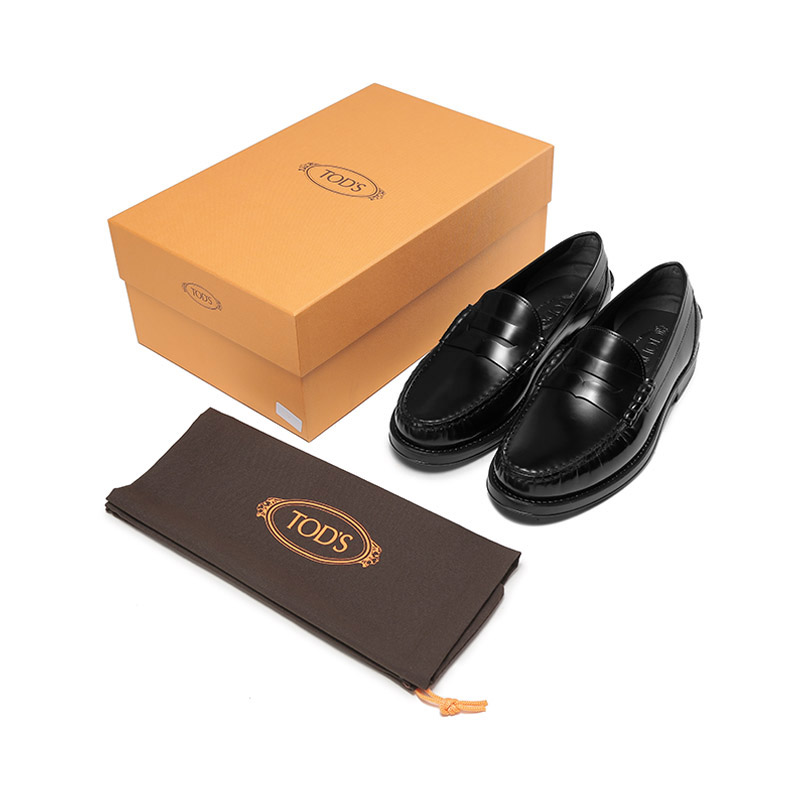 TOD'S男士皮革横条装饰莫卡辛鞋乐福鞋单鞋皮鞋 XXM02I00640AKT-图2