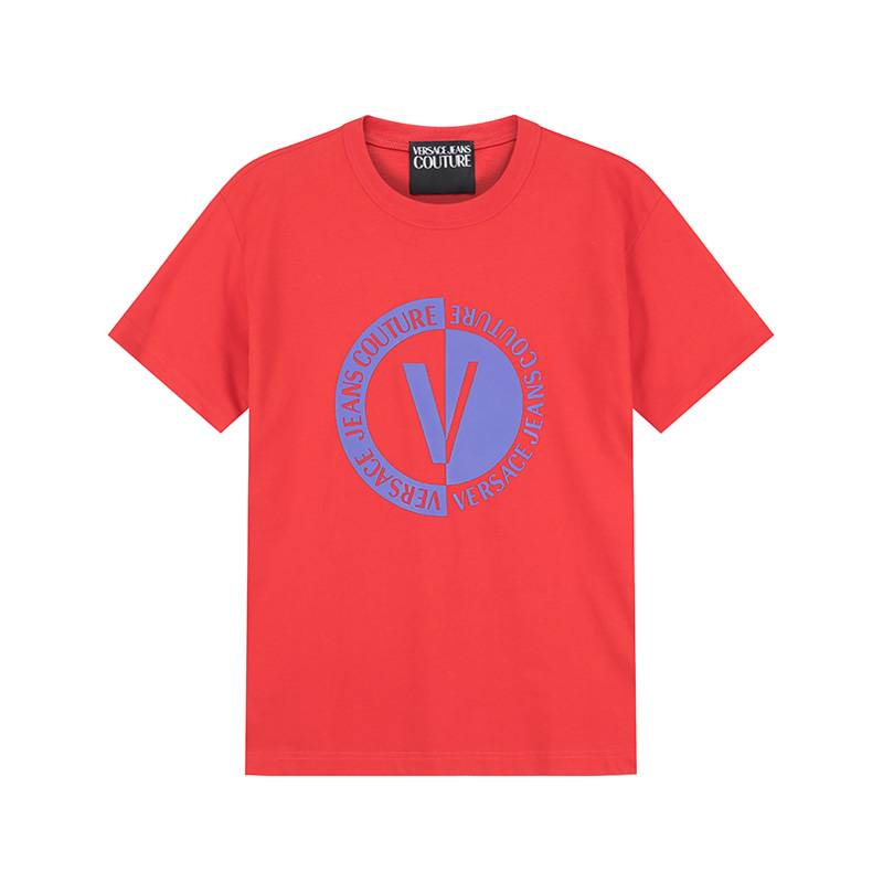 【自营】VJC范思哲 男士V-EMBLEM胶印圆领短袖T恤 74GAHI07 CJ00I - 图0