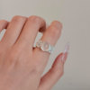Lace clear ring for women, light luxury and high-end Korean style gentle adjustable index finger ring niche unique cool ring