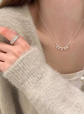 闪钻碎银项链女高级感锁骨链