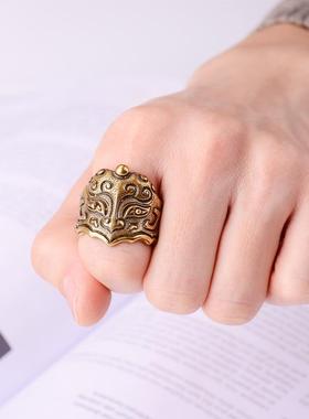 紫微讳五雷铜戒指可调节刻字指环