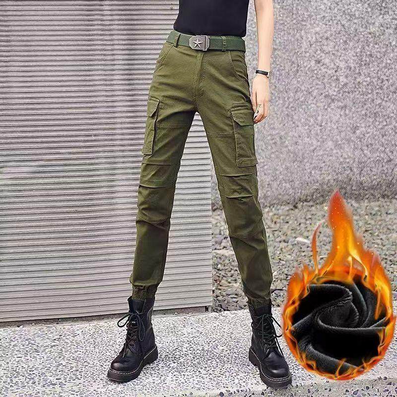 户外高腰束脚军迷工装裤女弹力显瘦休闲裤多袋不缩水耐磨秋冬新品,淘宝优惠券,粉丝福利购,淘宝优惠卷