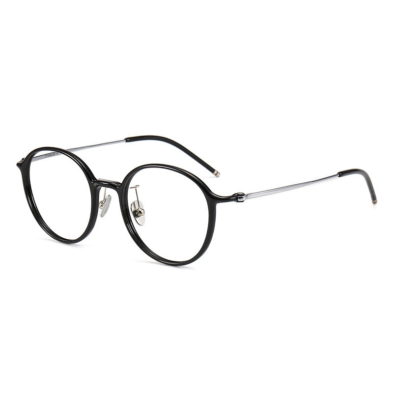 网红超轻纯钛素颜复古圆框眼镜架可配近视防蓝光变色防雾镜片9101,淘宝优惠券,粉丝福利购,淘宝优惠卷