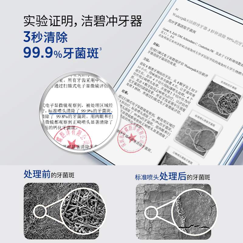 Waterpik洁碧冲牙器家用洗牙器正畸水牙线牙齿清洗无线小魔盒GT17