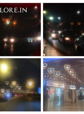 墨镜日系灯光变眼睛心形太阳镜