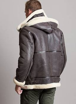 ເສື້ອກັນໜາວຜູ້ຊາຍຍີ່ຫໍ້ດັງຂອງອາເມຣິກາ Richard Richard Australian sheepskin one-piece B3 bomber jacket with hood removable