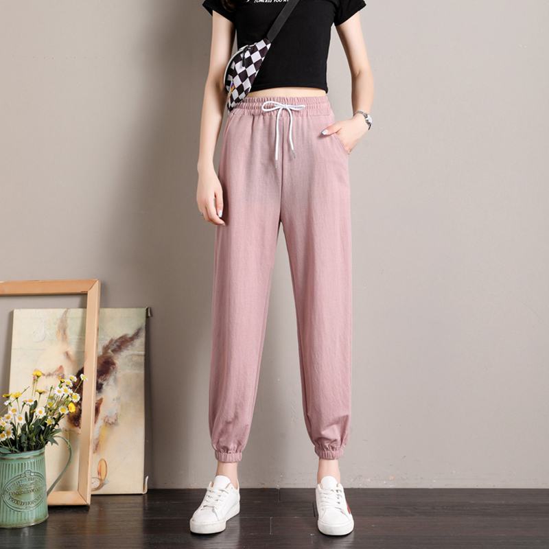 冰丝宽松束脚薄款阔腿灯笼裤运动裤 另尚休闲裤