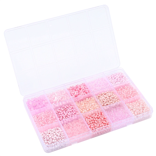 Стеклянный набор материалов ручной работы, браслет из бисера, ожерелье, аксессуар с аксессуарами, бусины, 15 ячеек, «сделай сам»