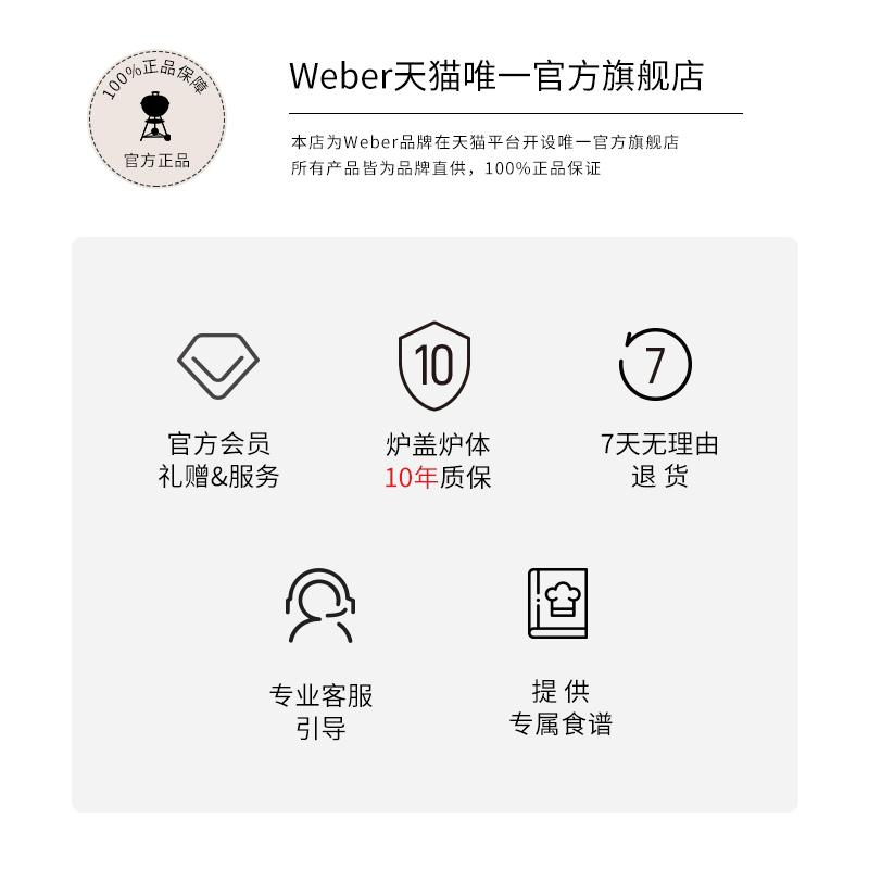 Weber威焙木炭户外 家用kettle烧烤炉碳炉圆形炉焖烤炉烤肉烧烤架 - 图3