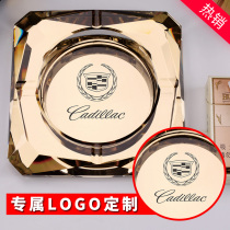 Eurostyle Large Scale High-end Crystal Glass Office Ashtrays KTV Advertising Creative Personality CYLINDER LOGO CUSTOMISED