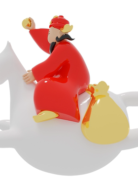 马上发财尽芷悲伤树脂奇趣摆件