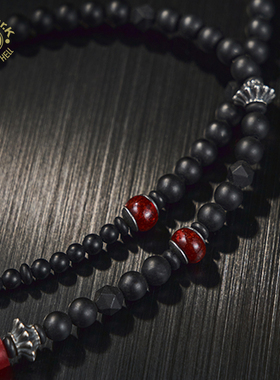 新中式黑玛瑙串珠锁骨链