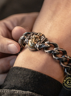 Arthur.K男士925银饰古巴手链