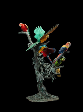 铜雕鹦鹉摆件家居饰品