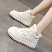 Gush high help small white shoes women 2023 Winter new thick bottom large cotton women shoes students sports snowy warm cotton shoes