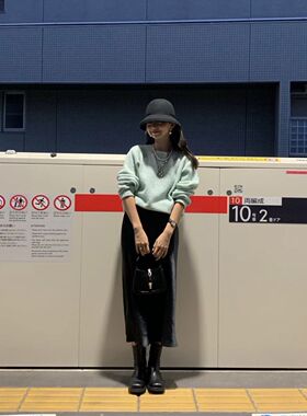 赫本风千金黑色礼帽羊毛全呢