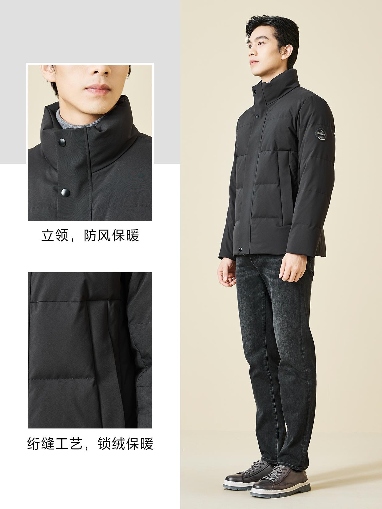 23DRF2021Y利郎男装正品2023年冬款时尚商务中长羽绒服1899元