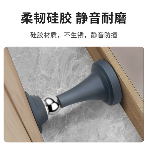 门吸免打孔新款防撞硅胶门挡门阻器强磁静音卫生间门后吸门碰固定 - 图1
