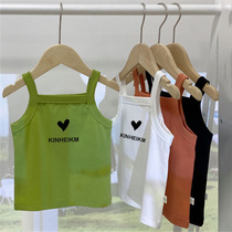 Girl Vest Small Harnesses Pure Cotton Summer New Children Foreign Air Cartoon Printed Baby Summer Thread Clothes