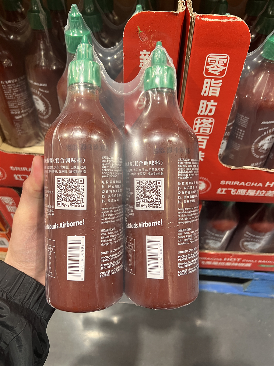 【Costco精选】泰国进口Sriracha是拉差辣椒酱辣味调味料 0脂肪 - 图0