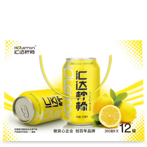 汇达柠檬 柠檬果汁饮料310ml*12罐 柠檬果味饮料整箱夏季饮品