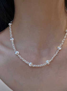 猫眼珍珠项链女925纯银轻奢高级