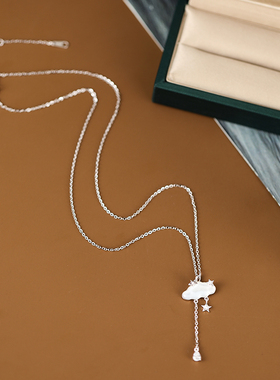 轻奢流苏云朵s925纯银项链女小众设计感流苏锁骨链高级感气质礼物