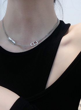 纯银项链s925cd立体锁骨链ins潮