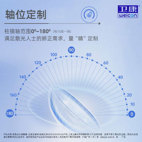 卫康散光隐形眼镜半年抛2片高度数带散光专属定制旗舰店官网正品 - 图2