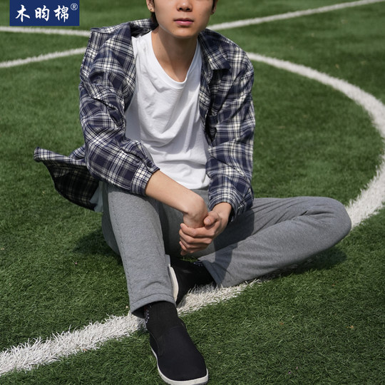 木昀棉男士纯棉花薄款精梳棉宽松保暖排湿排寒养生中医力荐棉花裤