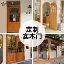 Chai wood for full solid wood door window Customized folding push-pull window Daily style wind up window log door retro glass door
